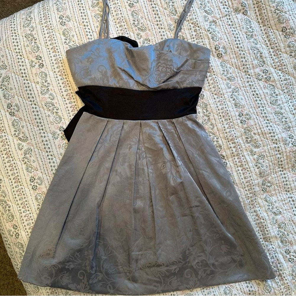 Speechless Gray and Black Floral Mini Dress